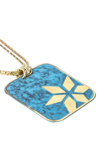 Vaatika dog tag necklace, blue