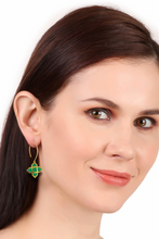 Anita hook earrings, green