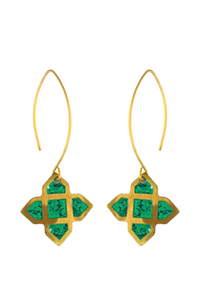 Anita hook earrings, green