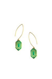 Reva hook earrings, green