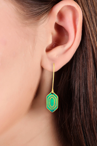 Reva hook earrings, green