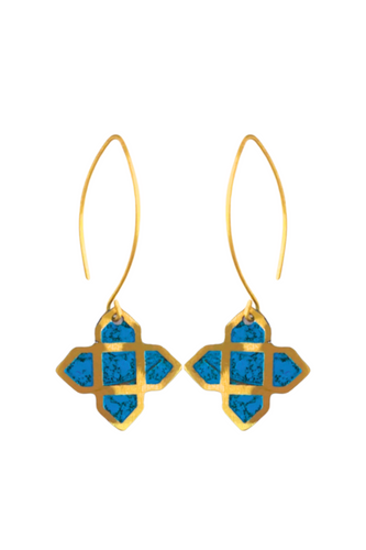 Anita hook earrings, blue