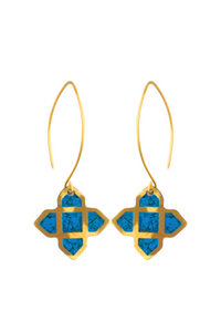 Anita hook earrings, blue