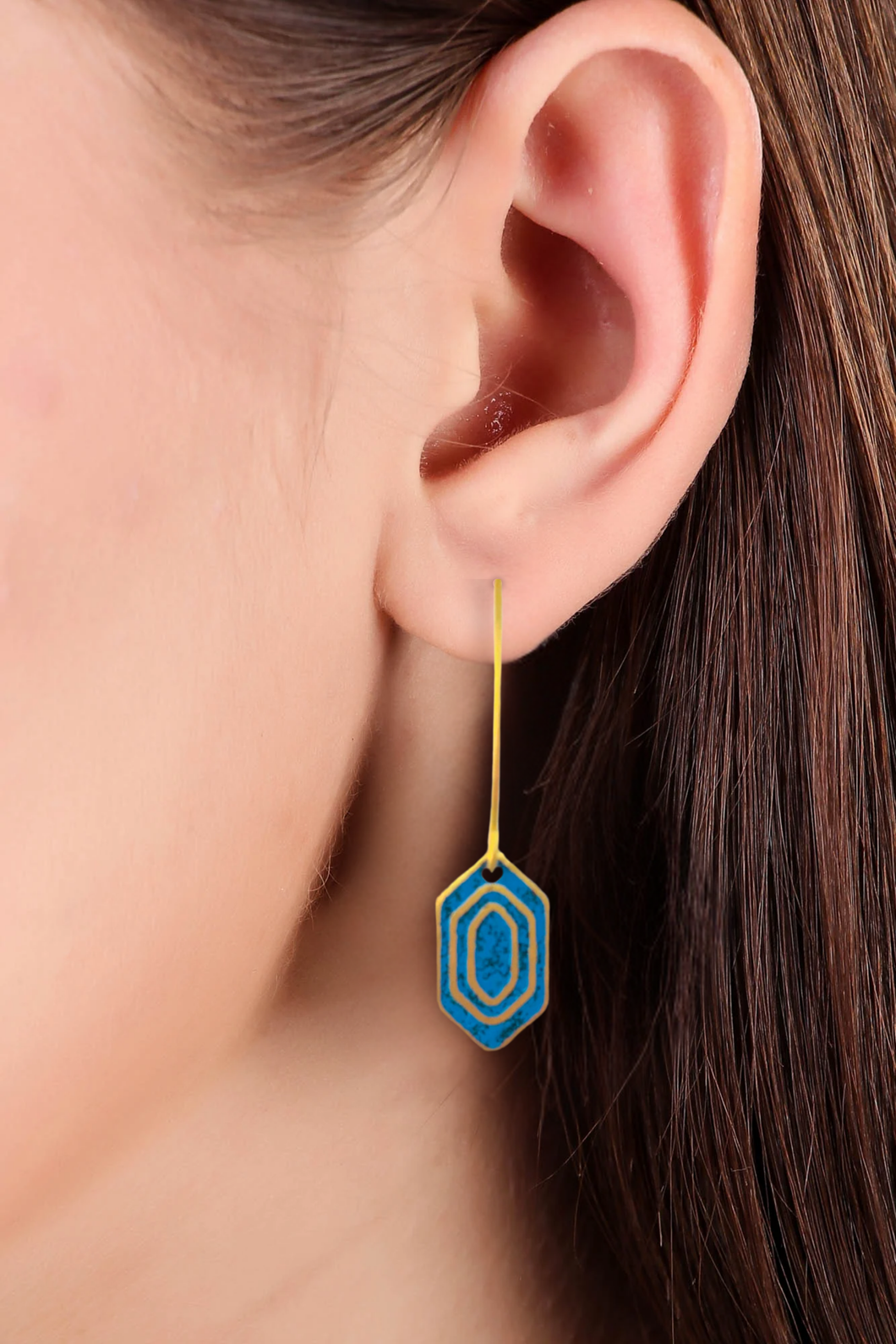 Reva hook earrings, blue