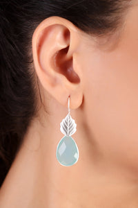 Panna earrings, chalcedony