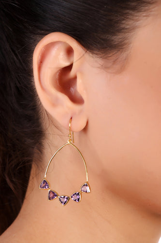 Jhoom earrings, amethyst - Wholesale