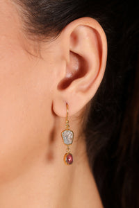 Chitra earrings, pink tourmaline