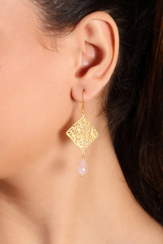 Anokhi earrings, rose quartz - Wholesale