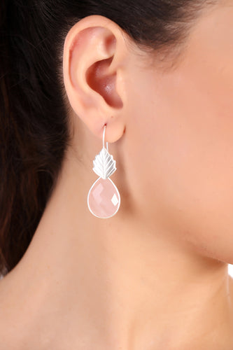 Panna earrings, rose quartz