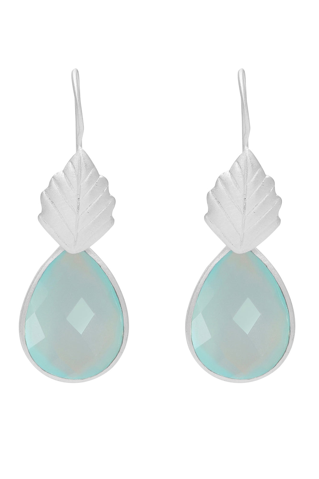 Panna earrings, chalcedony