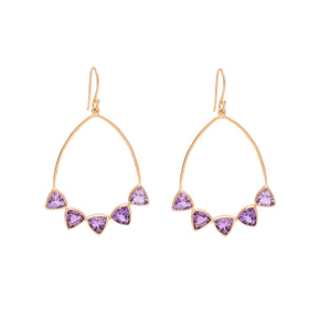 Jhoom earrings, amethyst