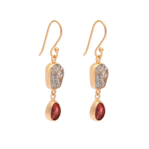 Chitra earrings, pink tourmaline