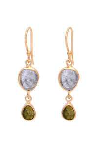 Chitra earrings, green tourmaline - Wholesale