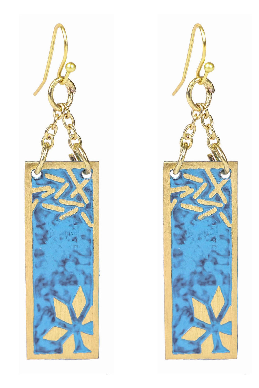 Vaatika rectangle earrings, blue