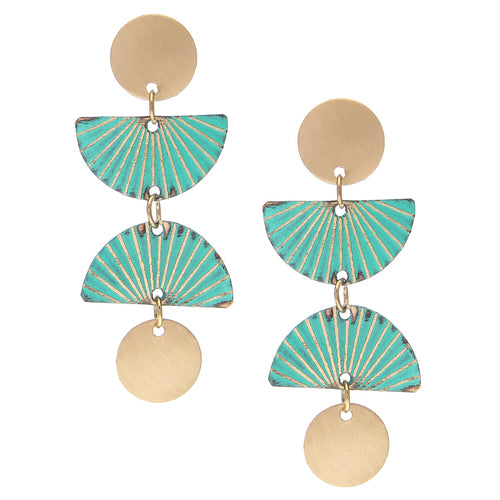 Aditi sunrise earrings, green