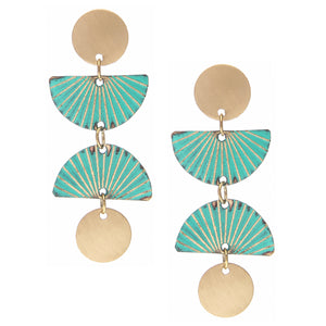 Aditi sunrise earrings, green