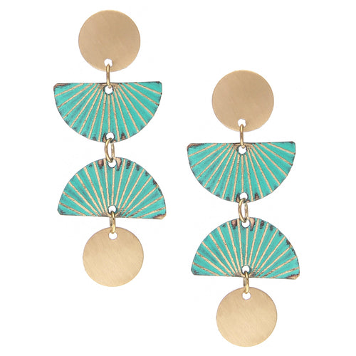 Aditi sunrise earrings, green - Wholesale