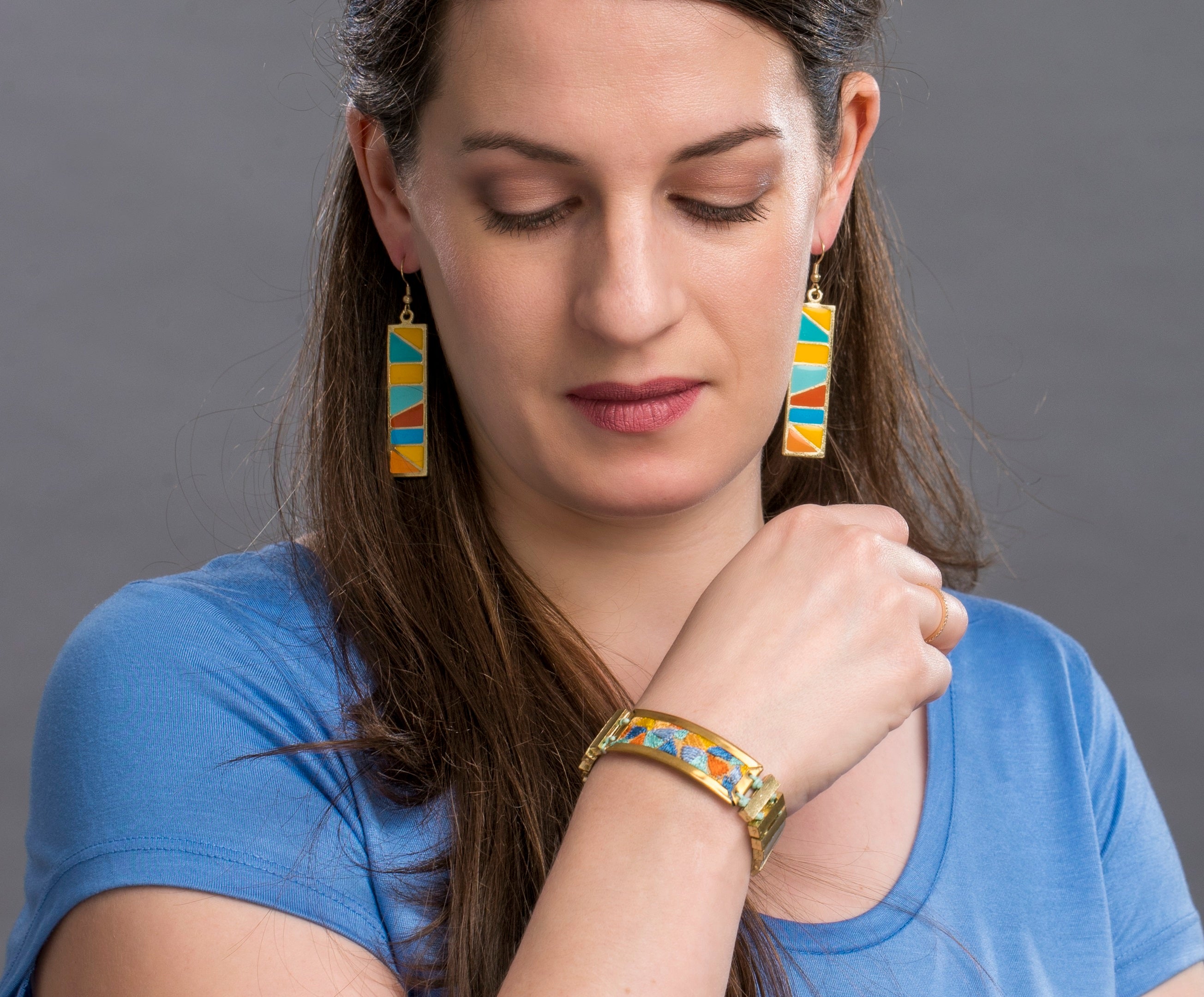 Sunehri Enamel Earrings