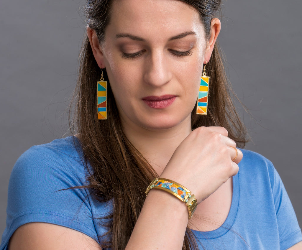 Sunehri Enamel Earrings