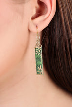 Vaatika rectangle earrings, green