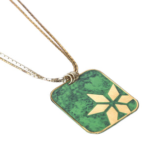 Vaatika dog tag necklace, green