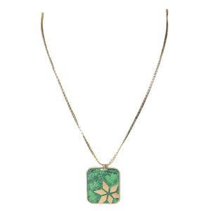 Vaatika dog tag necklace, green