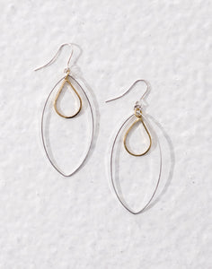 Handmade jewellery made of brass. Geometric hollow shapes make these simple and fuss-free earrings.