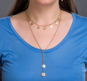 Multiple strand necklace made with sustainability in mind 